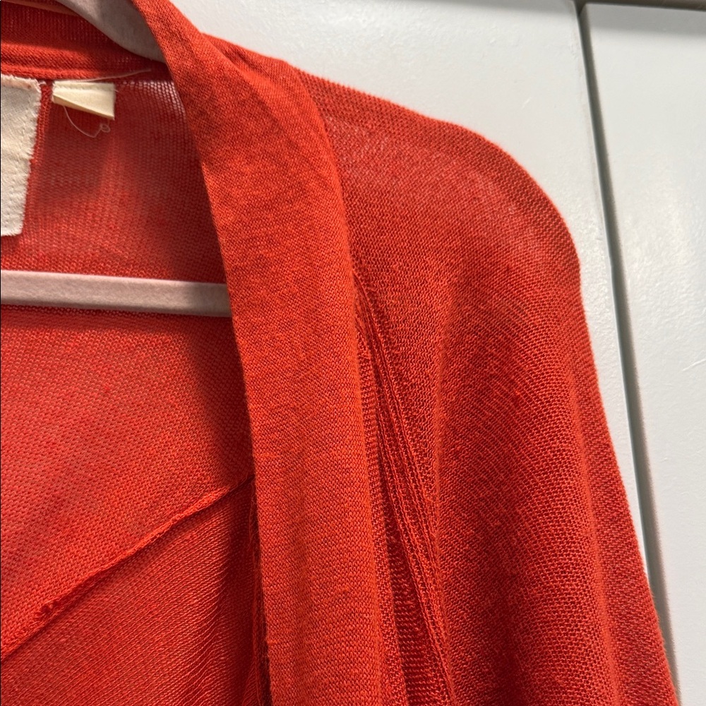 Anthropologie angel of the north linen blend Vibrant Orange Cardigan XL - Picture 5 of 11